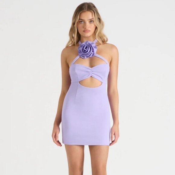 NEW Runaway by Rozalia The Flower Mini Dress in Lilac Purple Size Small NWT - Picture 1 of 8